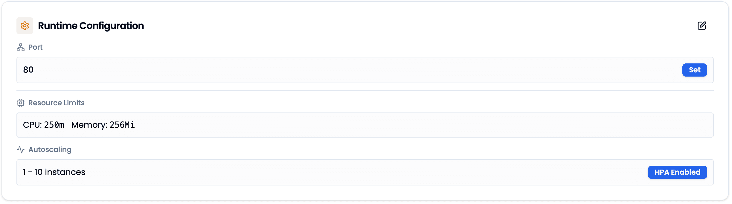 Runtime Configuration Overview