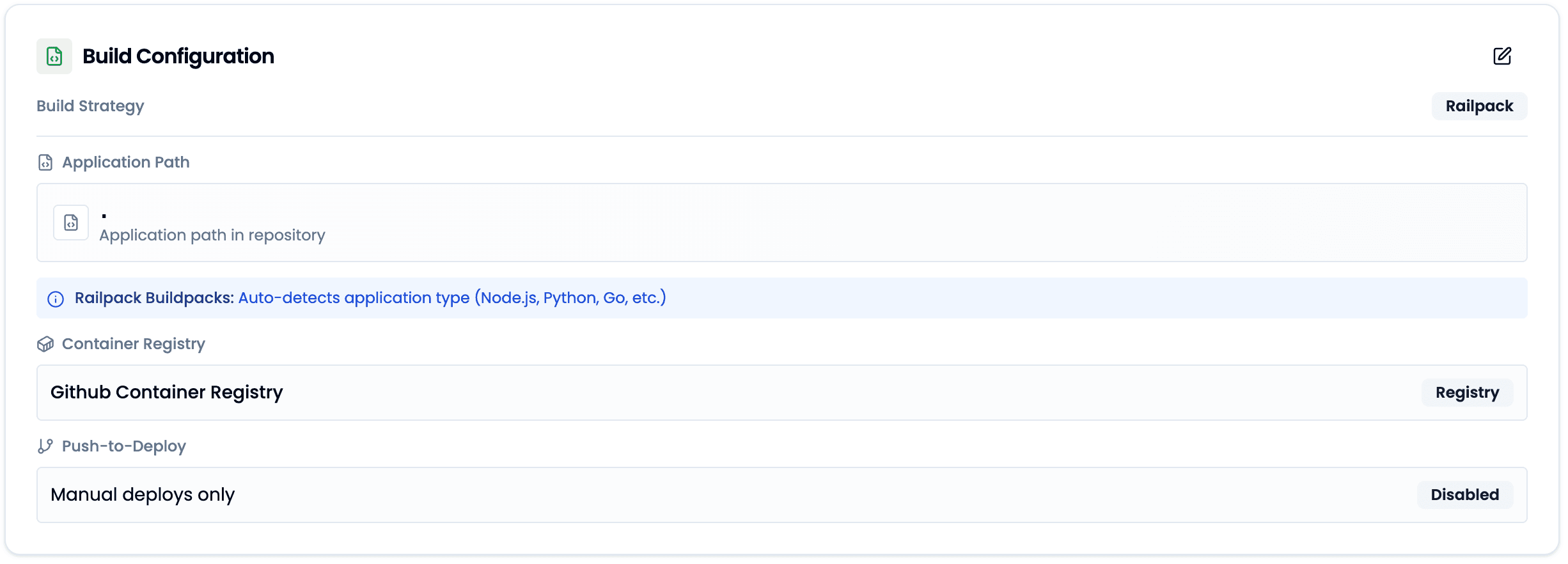 Build Configuration Overview
