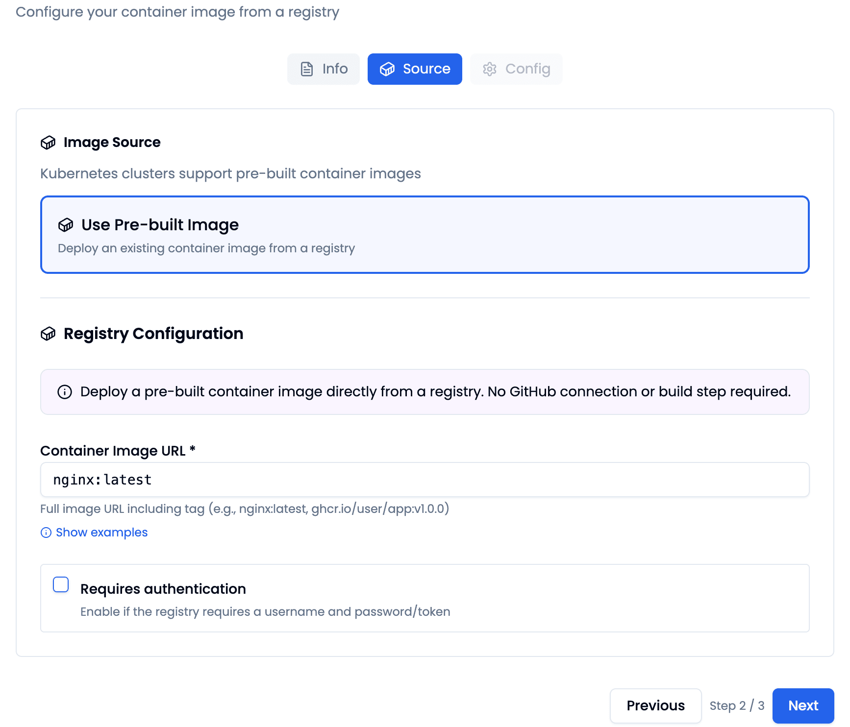 Configure Container Image