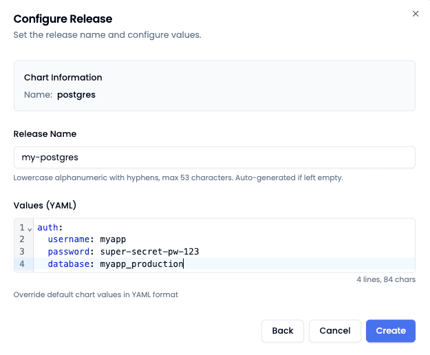 Configure Helm Release