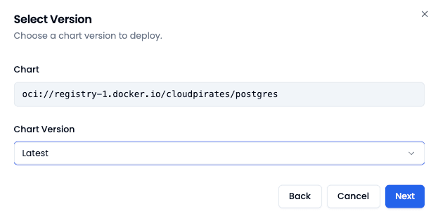 Select chart version