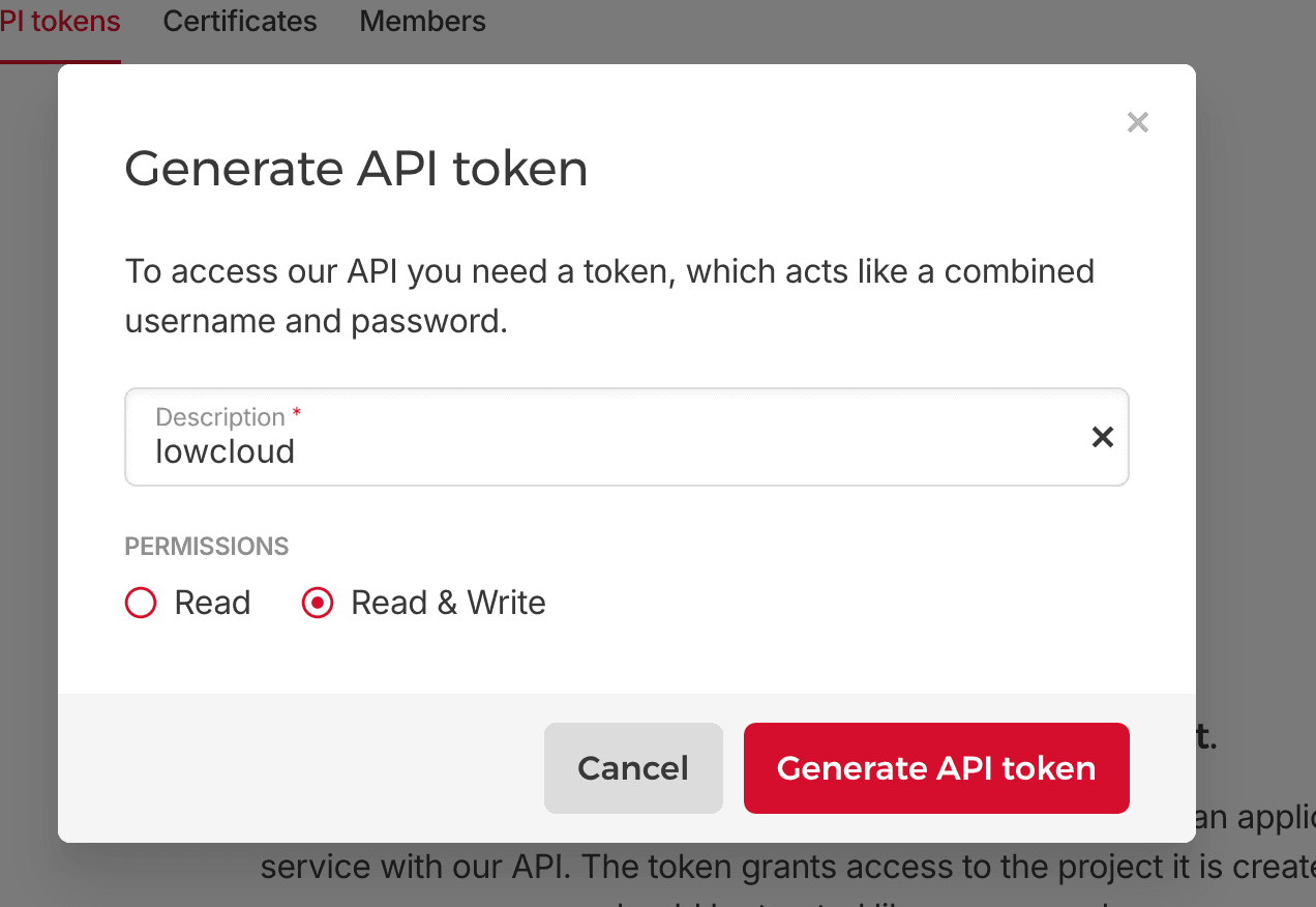 Generate Hetzner API Token